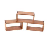LALADEFIEE 3pcs Scale Realistic Wood Finish Storage Cabinet for DIY Mini Furniture Multipurpose Display Rack for Books Crafts and Trinkets