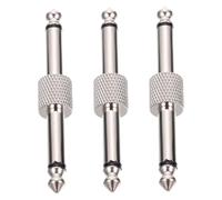 LALADEFIEE 3Pcs Silver Double Head Guitar Pedal Connectors Low Noise Anti-interference Audio Couplers Compact for Effect Pedal Boards and Overdrive