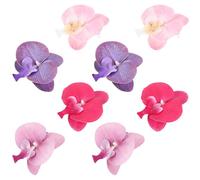LALADEFIEE 4 Pairs Detachable Orchid Flower Shoe Buckle Clips Elegant Plastic Floral Shoe Clip Accessories for Women Sandals Wedding Heels Beach Vacation Charms in Rose Red Light Pink Light