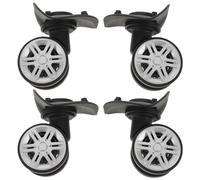 LALADEFIEE 4 Pairs Quiet Luggage Replacement Wheels Silent Rubber Swivel Casters for Suitcases and Travel Trunks Easy Install Spinner Wheel Repair Kit with Rotation for