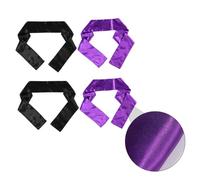 LALADEFIEE 4 Pcs Satin Wide Edge Hair Wrap Strips for Wigs Non-slip Wig Grip Bands for Women Hair Accessories for Yoga Makeup and Hairline Styling Purple and Black