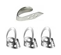 LALADEFIEE 4 Pieces Adjustable Stainless Steel Thumb Picks for Ukulele and Bass, Comfortable to Wear Guitar Finger Picks Set for Smooth Playing and Precise Performance