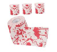 LALADEFIEE 4 Rolls Halloween Toilet Paper Roll Blood Handprint Printed Tissue Soft Decorative Bathroom Tissue for Spooky Party Supplies and Festive Holiday Decor