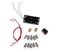 LALADEFIEE 4 Sets Circuit Experiment Kit with Small Bulbs Holder Battery Box Switch and Lamp Socket Safe and Practical Electrical Circuit Learning Kit for Stem Education and Science Projects