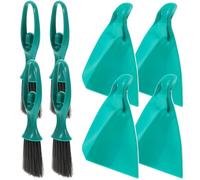 LALADEFIEE 4 Sets Mini Dustpan and Broom Set Portable Plastic Cleaning Tools for Desktop Keyboard Pet Areas with Hanging Design Sky-Blue Compact Sweeper Set for Home and Office