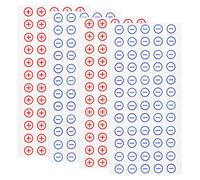 LALADEFIEE 4 Sheets Battery Polarity Labels Red and Blue Pvc Stickers Sturdy Electrical Safety Signs Easy Labeling Versatile Use for Electrical Devices Toolkit