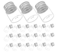 LALADEFIEE 48pcs Small Glass Vials Aluminum Cap Empty Bottles Sealed Sample Jars for Cosmetics DIY Craft Breakable Glass Mini Bottles