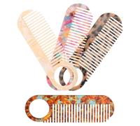 LALADEFIEE 4pcs Acetate Hair Parting Combs with Vent Design, Gentle on Cuticles and Compact Size, Smooth Edge round Tooth Combs for Sports and Travel Use