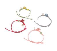 LALADEFIEE 4pcs Adjustable Dinosaur String Bracelets for Braided Friendship Jewelry Cute Cartoon Design and Comfortable Wristbands for Teens