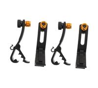 LALADEFIEE 4pcs Adjustable Drum Mic Clips Black Metal Shockproof Microphone Bracket Holder for Snare Bass Drum Stand Quick Setup and Firm Support for Musicians