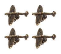 LALADEFIEE 4pcs Airplane Pin: Airplane Brooch for Men Women Aircraft Plane Flight Lapel Pin Hat Graduation Christmas Brooch Jewelry Dark Brown