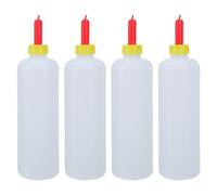 LALADEFIEE 4pcs Baby Goat Bottle - 500ml/17oz Livestock Feeder - Plastic Lamb Nursing Bottles for Goat Kids Calves Cow and Other Small Animals