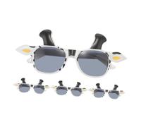 LALADEFIEE 4pcs Black Cow Cartoon Animal Glasses Lightweight Novelty Eyewear for Birthday Halloween Year Party Photo Props and Fun Favors