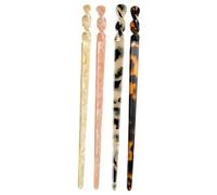 LALADEFIEE 4Pcs Chinese Hair Sticks for Women Tortoise Shell Hair Pins for Buns Classic Elegant Accessories for Secure Messy Bun Styling