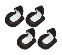 LALADEFIEE 4pcs Cowboy Hat Jewelry Box Flocking Western Ring Necklace Case for Wedding Engagement Travel Western Style Storage with Black White Lining
