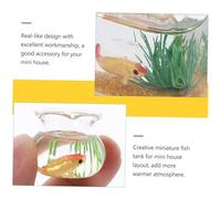 LALADEFIEE 4pcs Dollhouse Micro Landscape Decor Includes Round and Square Tanks DIY Furniture Accessories for Tiny Homes and Desktop Display Random Color