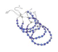 LALADEFIEE 4pcs Evil Eye Bead Bracelets for Women Adjustable String Hand Chain Wristband Lucky Protection Jewelry for Casual and Holiday Party