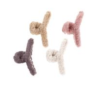 LALADEFIEE 4pcs Fluffy Plush Hair Claw Clips for Women, Soft Plush Material with Strong Grip, Keep Hair Tidy and Stylish for Many Occasions Random Color
