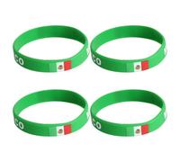 LALADEFIEE 4pcs Football Silicone Wristbands with Mexico Country Flag Print, Adjustable Silicone Arm Band Bracelets for Football Party Decor and Team Bonding, Rubber Wrist Bands for Men