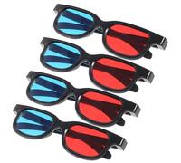 LALADEFIEE 4pcs Glasses for Movies at Home Projector Red Blue Eye Wear for Men Women Enjoy Lifelike Effects Tvs Computers Smartphones