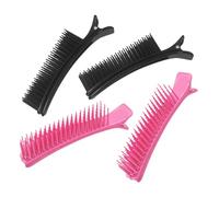 LALADEFIEE 4Pcs Hair Styling Clips Professional Sectioning Hairdresser Tools Plastic Hair Stylist Clips for Salon and Personal Use Black and Pink
