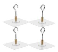 LALADEFIEE 4Pcs Heavy Duty Adhesive Ceiling Hooks Removable Sticky Wall Hooks for Hanging Plants Coats Towels Nail-Free for Home and Office Organization