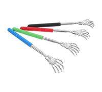LALADEFIEE 4pcs Heavy Duty Metal Telescopic Back Scratchers with Skeleton Hand Design, Extendable Massage Tools for Adults, Portable Itch Relief for Back and Scalp, Set