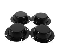 LALADEFIEE 4pcs Industrial Wheel Hub Center Caps Forklift Rim Covers Protective Caps for Forklift Tires Noise Reduction Vibration Control Black