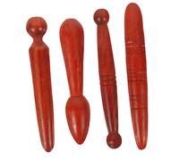 LALADEFIEE 4pcs Massage Sticks Traditional Thai Acupressure Tools for Feet Hand Head Body Relaxation Portable Hand Massagers Basket Packaging