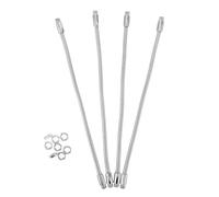 LALADEFIEE 4pcs Mic Gooseneck Extension Arm - 6x250mm M8 Threaded Male to Male Microphone Stand Extension Tubes - Hollow Metal Flexible Gooseneck Hose Arm for Music Practice Podcast