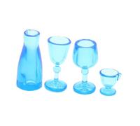 LALADEFIEE 4pcs Mini Wine Cups Realistic Plastic Miniature Dollhouse Accessories Vivid Colors Lightweight for Tiny House Decor and DIY Crafts