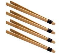 LALADEFIEE 4Pcs Montessori Wooden Tweezers Set, Fine Motor Skills Tongs for Early Learning, Educational Wood Tweezers for 1-3 Years, Preschool Brain Training Clips