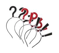 LALADEFIEE 4pcs Novelty Question Mark Hair Bands Non Slip Fabric Headbands for Women Quirky Punctuation Headwear for Halloween Party Daily Wear Festival Accessories