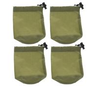 LALADEFIEE 4pcs Nylon Water-resistant Drawstring Bags for Raincoat and Rain Poncho Storage, Compact round Bottom Travel Organizer Pouches for Hiking and Outdoor Emergency Situations