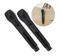 LALADEFIEE 4pcs Play Microphone Prop Realistic Black Pretend Mics for Karaoke Party Role Play Stage Costume Accessories
