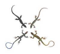 LALADEFIEE 4pcs Realistic Plastic Lizard Figurine Lifelike Reptile Animal Models for Scene Decoration and April Fool's Day Prank Props Portable Mini Simulation Lizard Figures for Nature Study