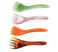 LALADEFIEE 4Pcs Resin Scalp Massage Comb with Five Claws for Hair Growth and Circulation Handheld Portable Head and Neck Massager for Stress Relief Wet Dry Hair Random Color