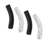LALADEFIEE 4Pcs Rhinestone Studded Shoelace Buckles Decorations Lightweight DIY Accessories for Sneakers Casual Shoes Black and White