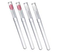 LALADEFIEE 4Pcs Silicone Lip Brushes for Makeup with Transparent and Pink Heads Multi-use Lipstick and Lip Gloss Applicators Comfortable Non-scratch Design for Even Cosmetic Application
