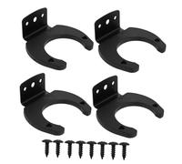 LALADEFIEE 4pcs Silicone Microphone Hooks Wall Mount Clip Set, Metal Mic Holder Clamps for Wireless Microphone Stand, Space-saving Wall Organizer for Stage and Ktv Use