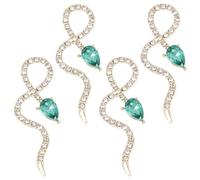 LALADEFIEE 4pcs Snake Nail Charm Nail Art Ornaments Alloy Snake Shape Creative Stylish 3d Decorative Effects Easy to Apply Work at Home