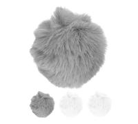 LALADEFIEE 4PCS Soft Plush Bunny Tail Cosplay Props Lightweight Rabbit Tail Pom Poms for Adults Easter Halloween Party Costume Accessories White and Light Grey