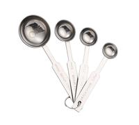 LALADEFIEE 4Pcs Stainless Steel Measuring Spoons Kit with Ergonomic Long Handles for Accurate Ingredient Measurement in Cooking Baking Nursing Multipurpose Kitchen Gadgets for Dry and Liquid