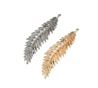 LALADEFIEE 4pcs Vintage Metal Leaf Hair Clips for Women, Antique Silver Gold Side Barrettes, Stylish Plume Hairpin Accessories for Everyday and Party Use
