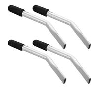 LALADEFIEE 4pcs Wheelchair Brake Lever Extenders Iron Extension Handles with Black Caps White 210° Bent Tubes, Manual Hand Brake Extensions Wheelchair Accessories for Seniors and Adults
