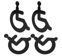 LALADEFIEE 4pcs Wheelchair Disabled Toilet Signs, Black Acrylic Mirror Finish, Restroom Guide Stickers for Home and Commercial Bathrooms, Universal Disabled Restroom Door Symbols