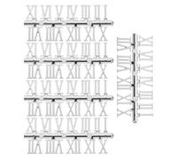 LALADEFIEE 5 Sets Roman Clock Numerals DIY Plastic Kit 1.8Cm Silver Numbers for Wall Clock Repairing in Bedroom and Living Area