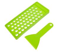 LALADEFIEE 50-hole 5g Pp Lip Balm Filling Tray Set with Spatula DIY Lip Gloss and Lipstick Container Molds for Makeup Crafting Green Plastic Balm Tube Holder for Beauty Tools