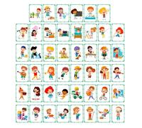 LALADEFIEE 50pcs Behavior Reward Punch Cards for Classroom Early Education Cartoon Encouraging Affirmation Cards for Cognitive Development and Positive Social Skills