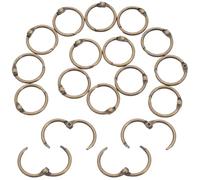 LALADEFIEE 50pcs Metal Binder Rings Brass Golden Bronze Iron Openable Book Rings for Loose-Leaf Binders Index Cards Travel Journals